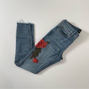 Express Ankle Legging Size Mid Rise Embroidered Roses